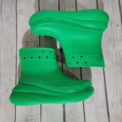 Crocs Classic Green Crush Platform Rain Boots - Women's Size 7