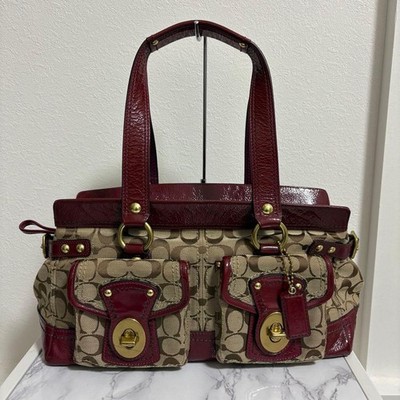 Coach Legacy Signature Patent Leather Turnlock Shoulder Hand Bag