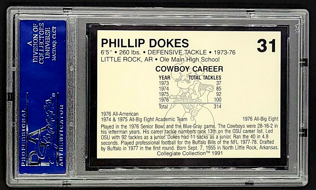 1991 Oklahoma State Collegiate #31 Phillip Dokes PSA 9 POP 6 *No