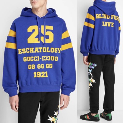 GUCCI SWEATSHIRT BLIND FOR LOVE ESCHATOLOGY '25 HOODIE BLUE $1,250