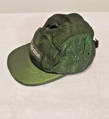 Supreme Box Logo Green Dry Wax 5 Panel Camp Cap USA Never Worn