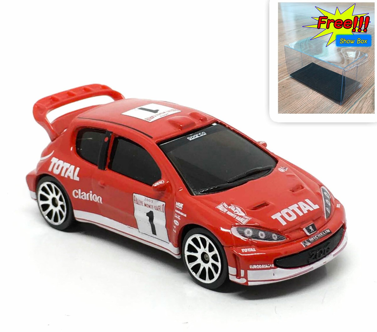 Majorette Peugeot 206 WRC no.1 Red - Wheels 10S 1:57 3