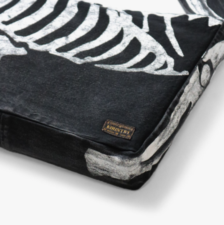 Kapital 14 oz. Denim Bone Print Book Bag Black /Shoulder bag | eBay