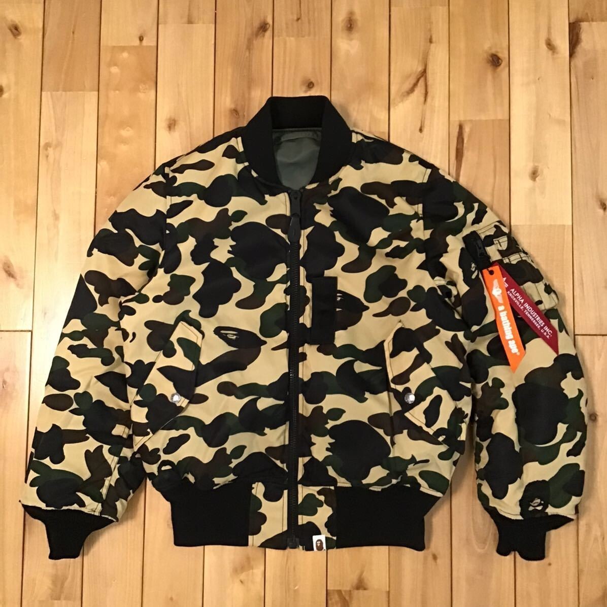 Reversible BAPE × ALPHA INDUSTRIES MA-1 bomber jacket A Bathing