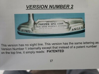 Vintage Ping Karsten Anser, Patented box 9990, 85068 M#6,RH,NOS