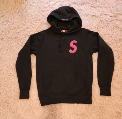 SUPREME S Logo Hoodie Black With Pink M | eBay