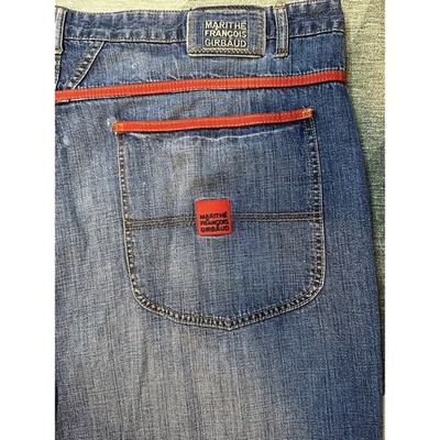 Vintage Marithe Francois Girbaud Baggy Wide Jeans 44M Red Trim 90s