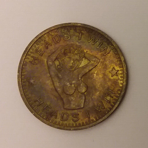 Vintage Nude Woman Heads or Tails Flip Coin Lucky Token | eBay