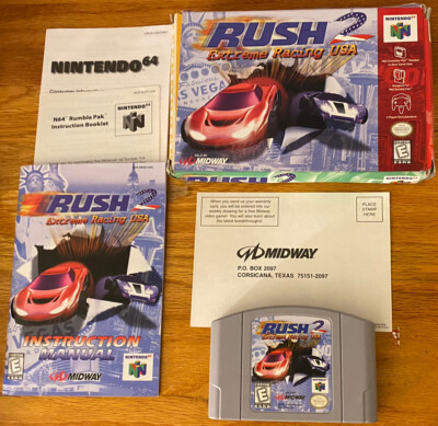 Rush 2 Extreme Racing USA Nintendo 64 N64 CIB Complete w/Reg Card