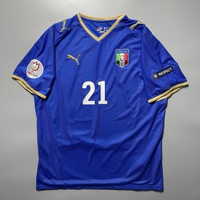 ITALY PUMA 2008 EURO FOOTBALL SOCCER HOME JERSEY #21 PIRLO SIZE “L