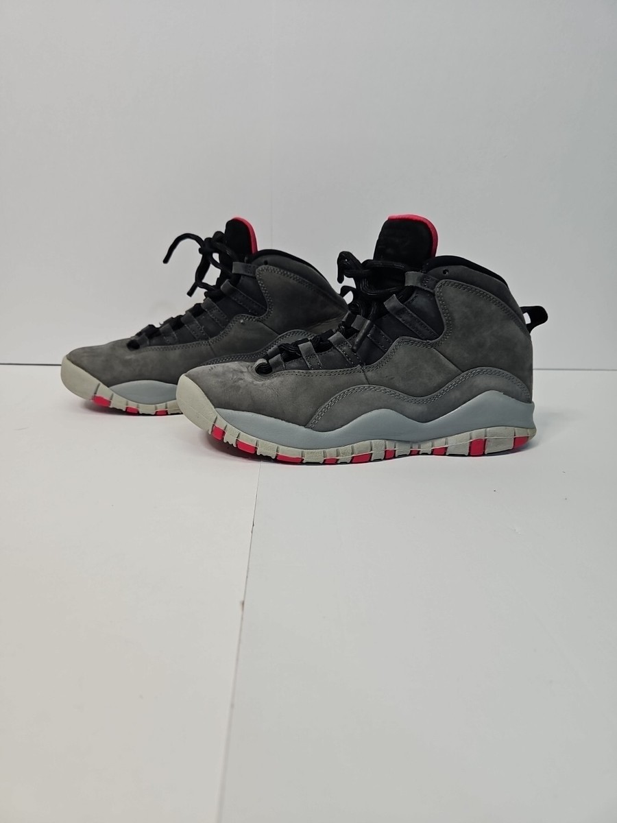 NIKE AIR JORDAN 10 X RETRO (GS) SMOKE GREY-PINK SZ 5.5Y {487211