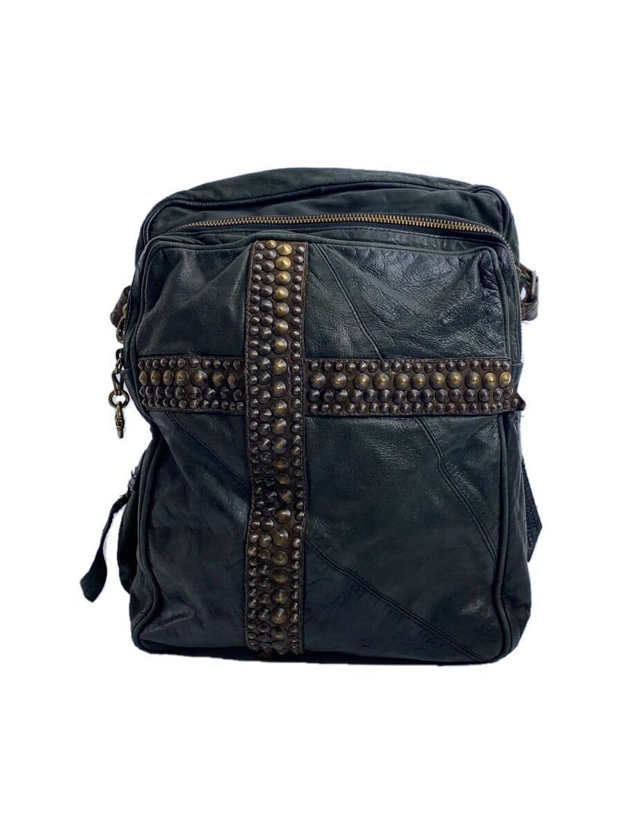 Used KMRiI Black Crossbody Shoulder Bag with Studded Leather