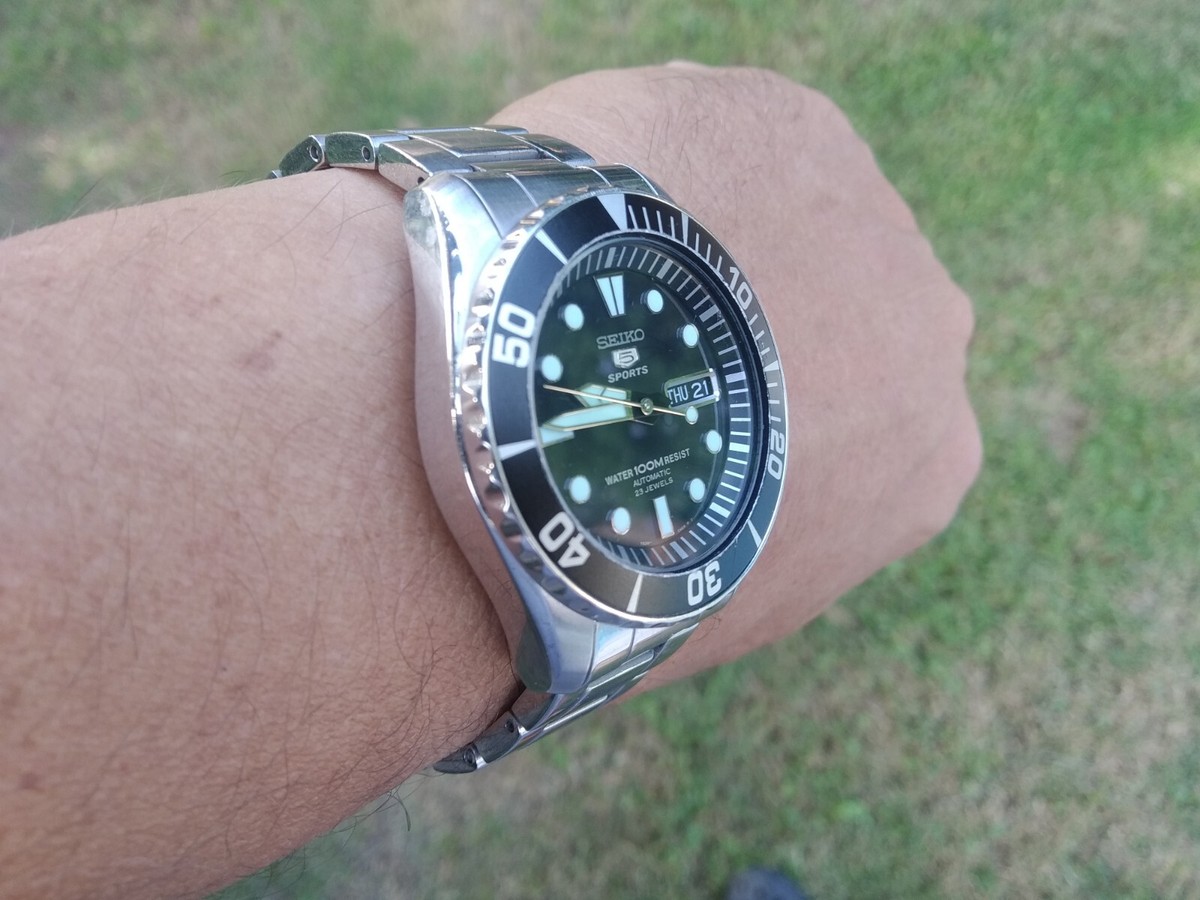 Seiko 5 Sports DIVER 7s36-03c0 ALL ORIGINAL CROWN BRACELET WATER