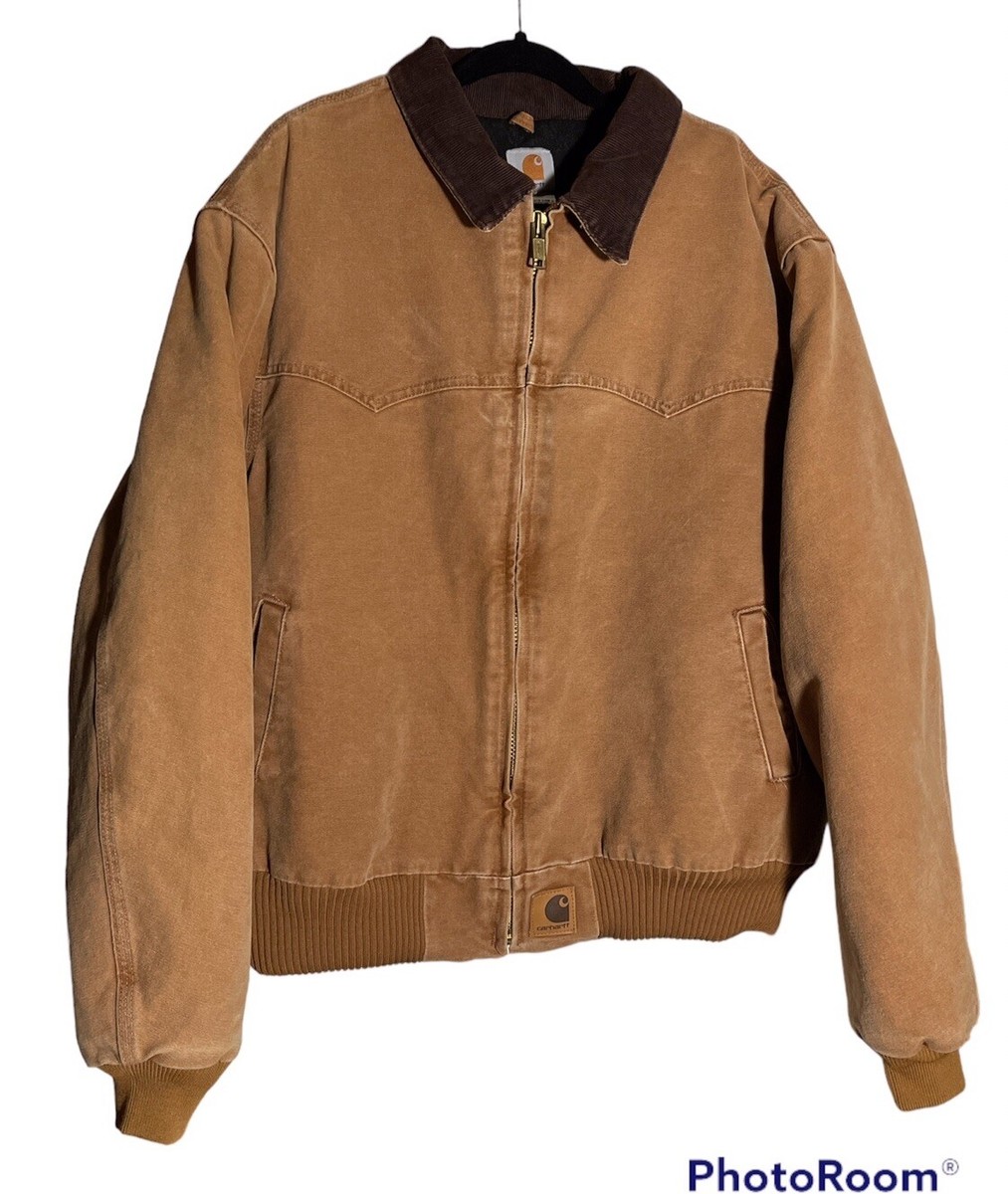Vintage Carhartt Quilted Lined Canvas Jacket J14 BRN Santa Fe
