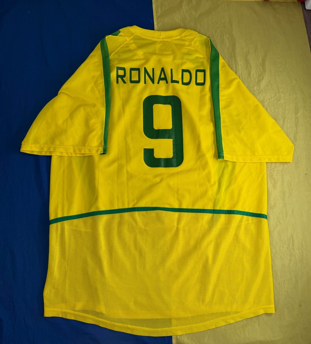 BRAZIL 2002-2004 HOME #9 RONALDO SOCCER JERSEY FOOTBALL SHIRT NIKE
