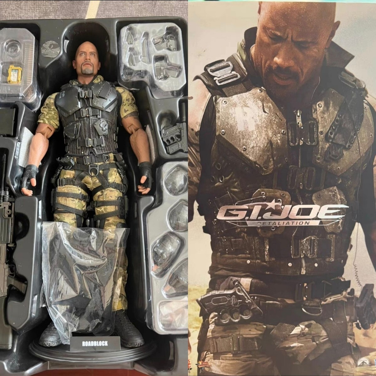 Hot Toys G.I. Joe Retaliation Roadblock Dwayne Johnson 1/6 Action