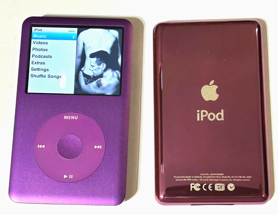 APPLE iPOD CLASSIC 7th Gen Purple 128GB SSD W/2000 mAh Mega