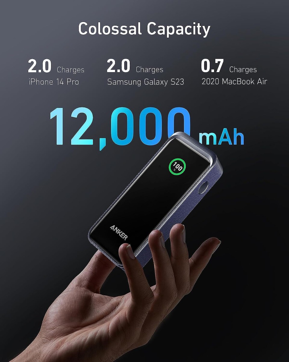 Anker Prime Power Bank 12000mAh Battery Dual USB-C Portable