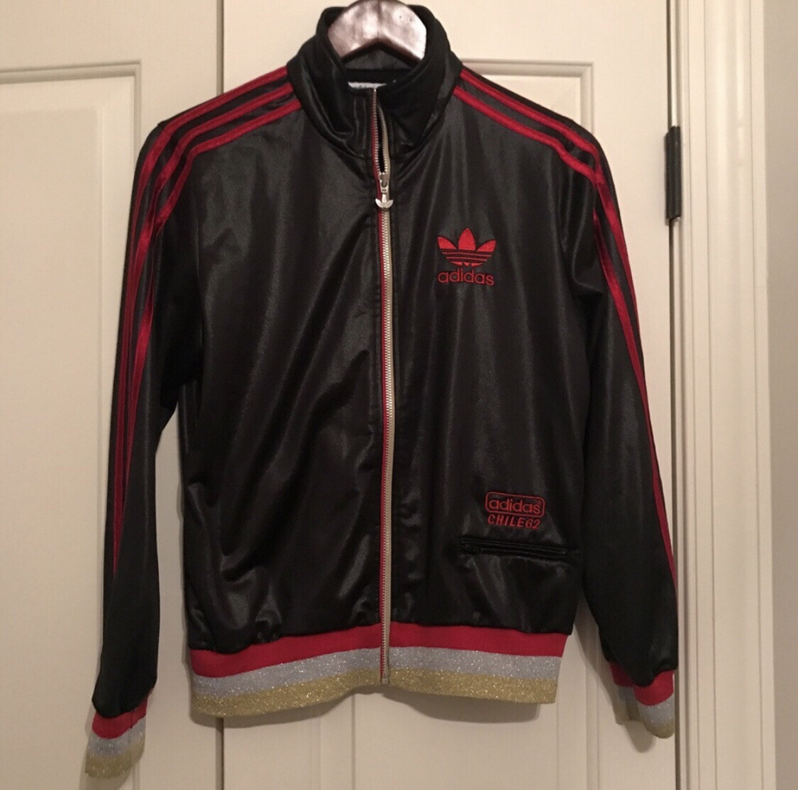 ADIDAS ORIGINALS CHILE 62 RARE Wet Look TRACK TOP JACKET M 42