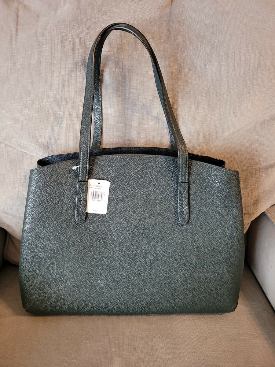 NWT COACH CHARLIE CARRYALL 40 PINE GREEN LEATHER LARGE TOTE BAG