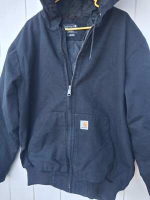 genuine carhartt wip usa american workers hoodie jacket coat black