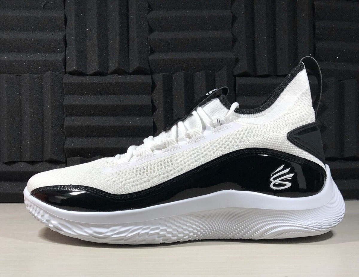 Under Armour Curry 8 FLOW White Black Patent 3024785-111 Men 13