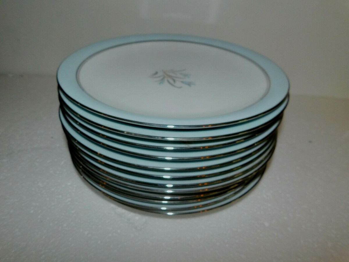 1 x Noritake 5558 BLUEBELL 10 7/8 dinner plates Blue+Platinum (N25