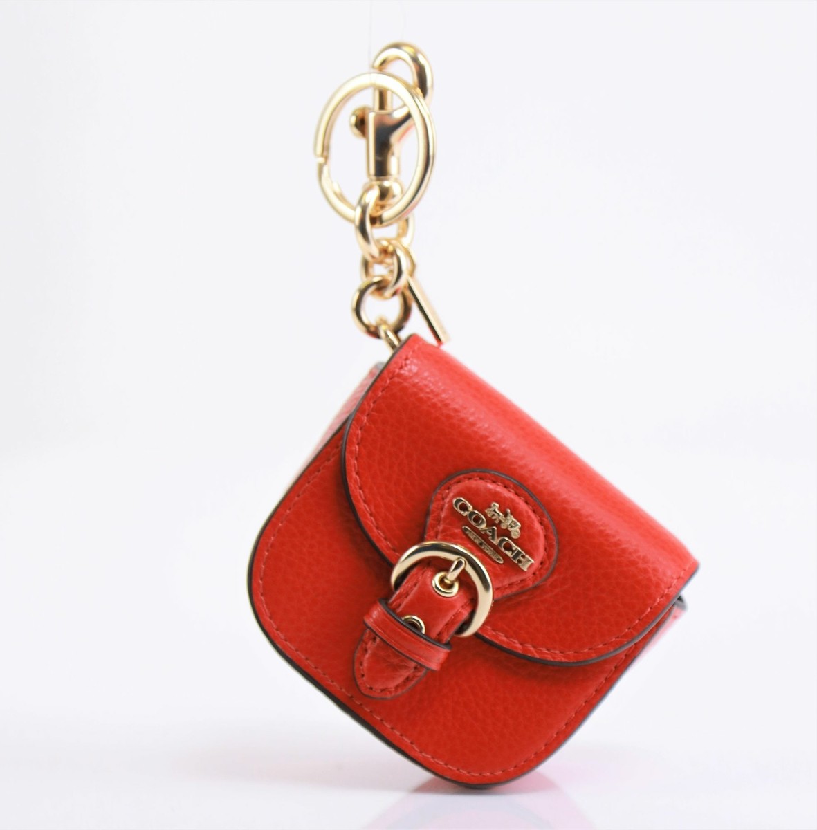 NWT Coach Saddle Bag Charm Keychain in Red | eBay