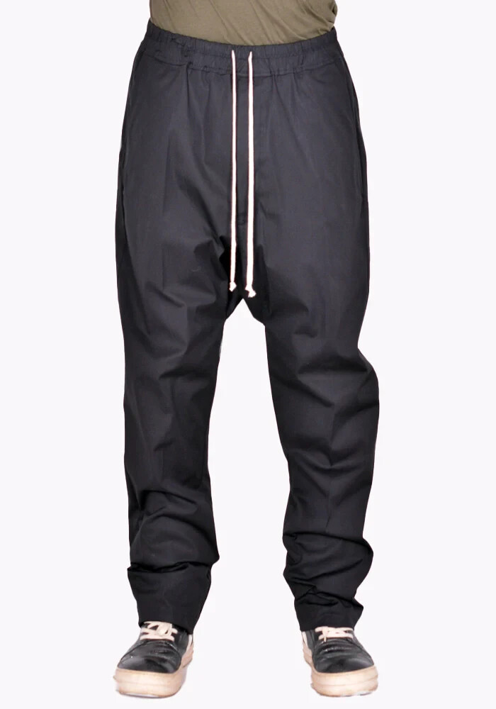 RICK OWENS CARGO DRAWSTRING DROP CROTCH LONG PANTS FW22 STROBE