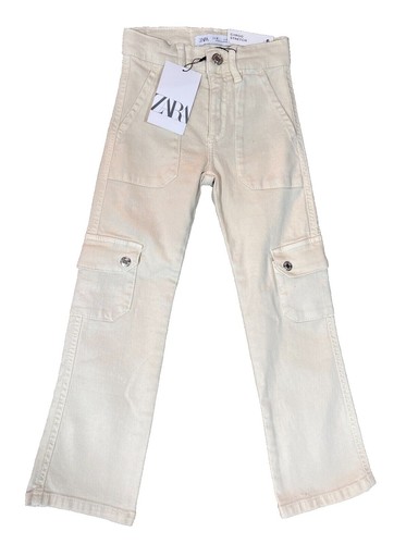 The Frankie Shop Hailey Denim Oversized Cargo Pants in White Size