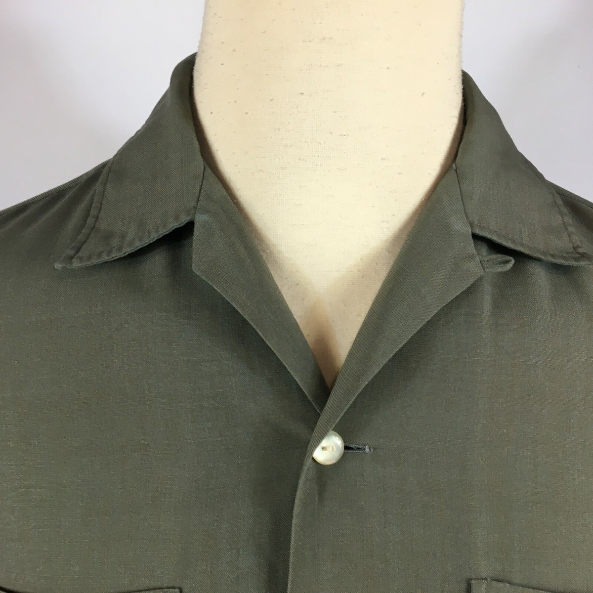 Rare Vintage 40s Gabardine Rockabilly Loop Collar Rayon Silk Blend