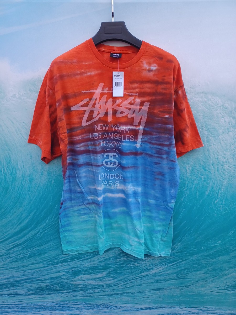Stussy xl shirt Ti Die World Tour Red Tee NWT #0287 | eBay