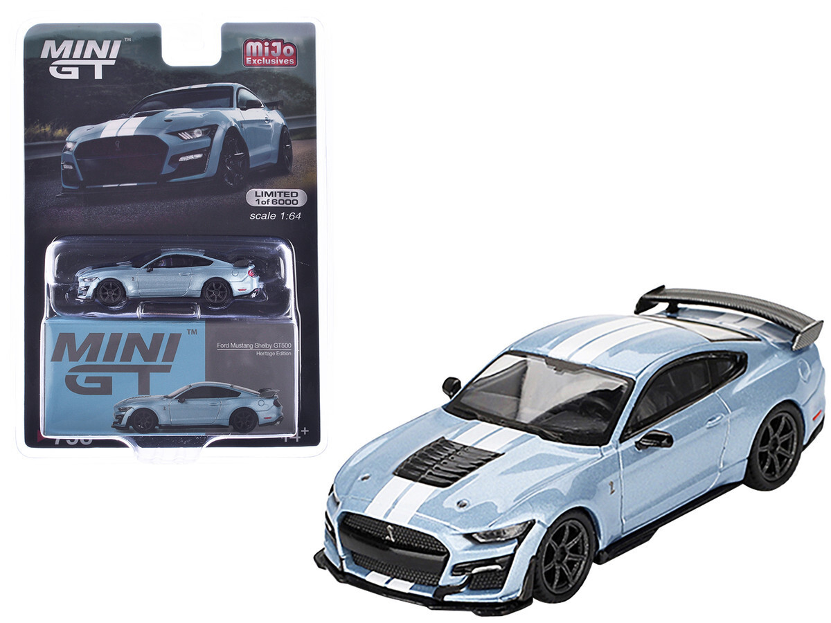 Mini GT Ford Mustang Shelby GT500 Heritage Ed. Light Blue 1/64