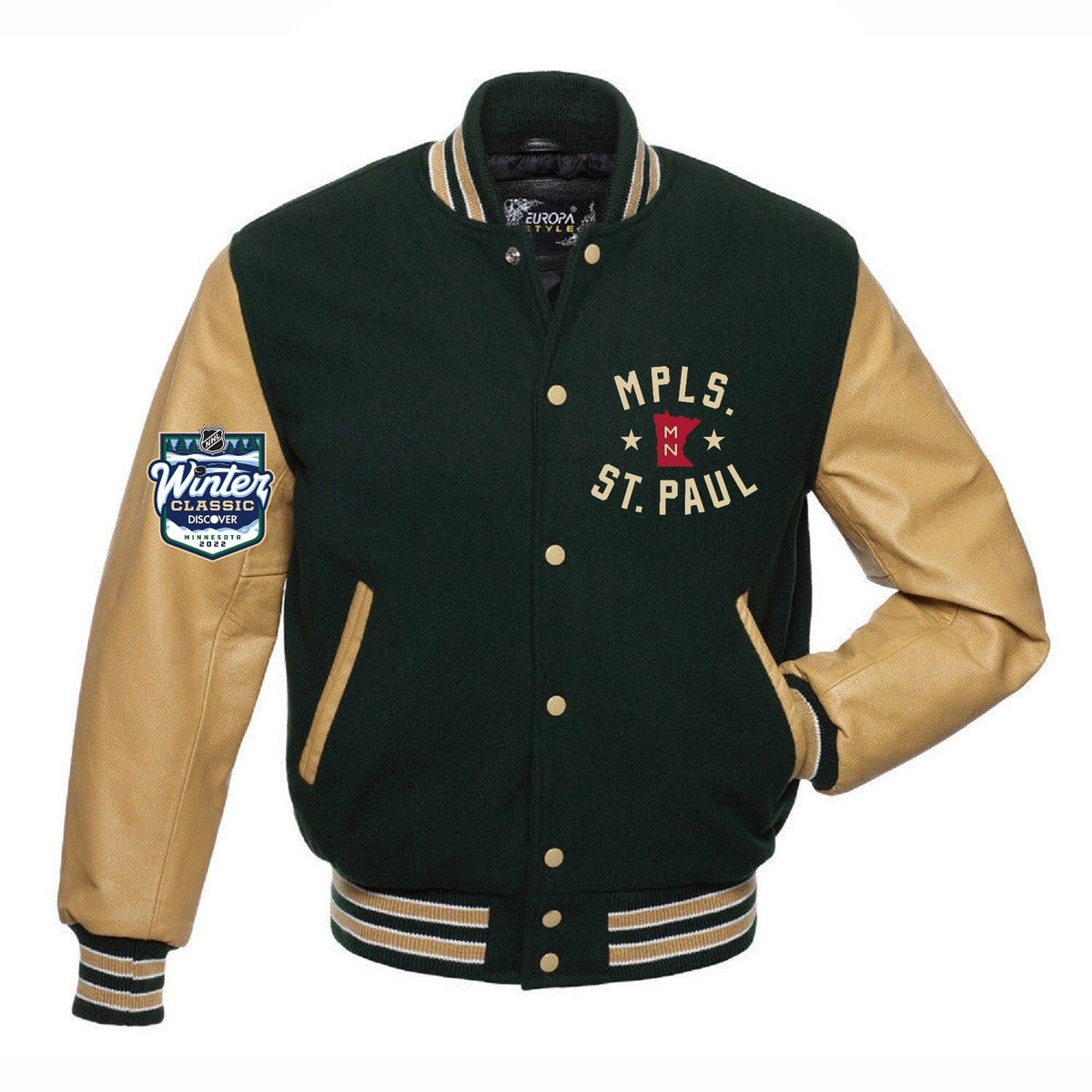 NHL Minnesota Wild 2016 2022 Winter Classic varsity jacket all