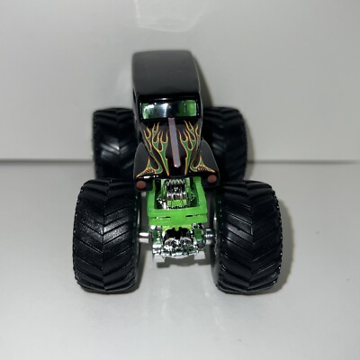 Monster Jam GRAVE DIGGER SOLID BLACK TOP Silver Rims Hot Wheels 1
