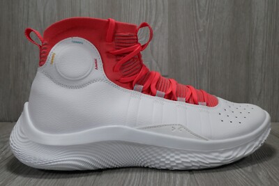 Under Armour Curry 4 FloTro Playoffs White/Crimson Mens Size 13