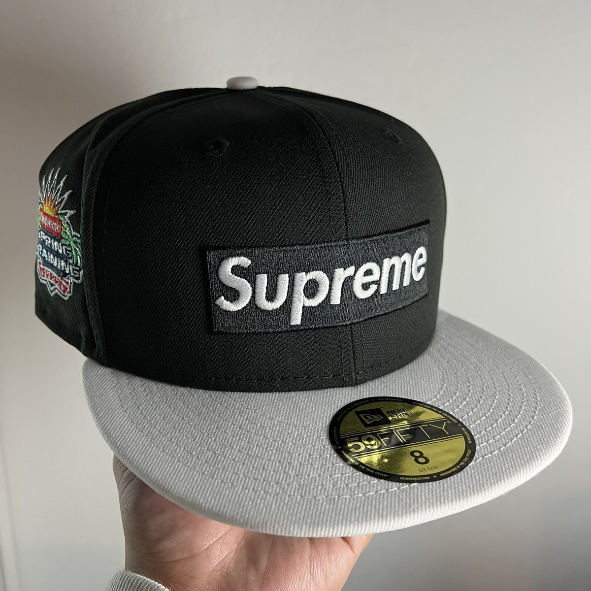 Supreme Box Logo New Era Fitted Black 8 Two 2 Tone White Grey
