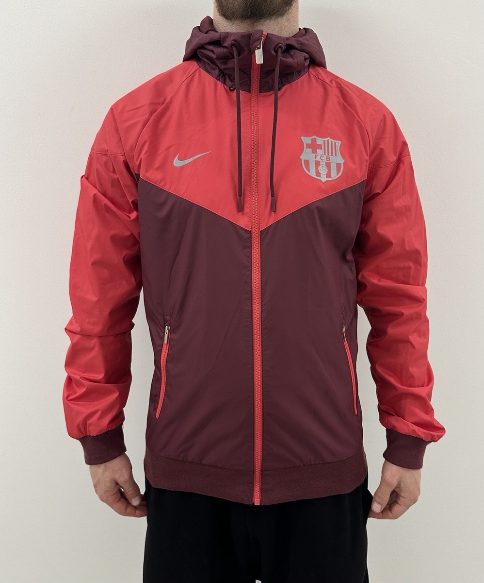 Fc Barcelona Training Zip Hoodie Jacket Winbraker Soccer Football