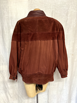Vintage Men's 1980s Designer Suede Leather Coat Jacket Orig Pelle