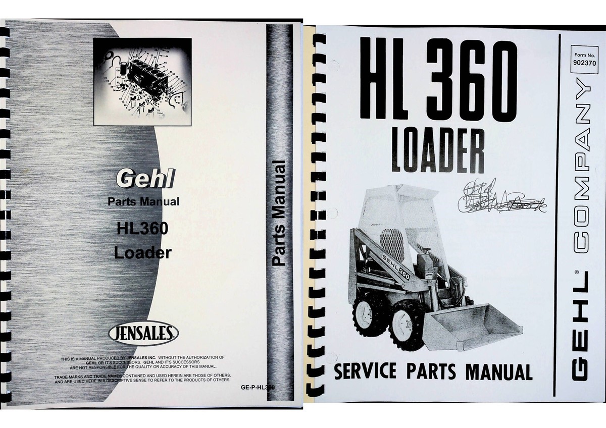 Gehl HL 360 Skid Steer Loader Chassis Only Parts Manual Catalog | eBay
