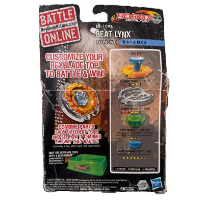 Beyblade Metal Fury Beat Lynx AD145WD BB-109B Balance Spark FX