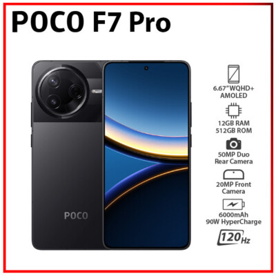 Xiaomi POCO F7 Pro 5G 12GB+512GB BLACK Dual SIM Unlocked Android