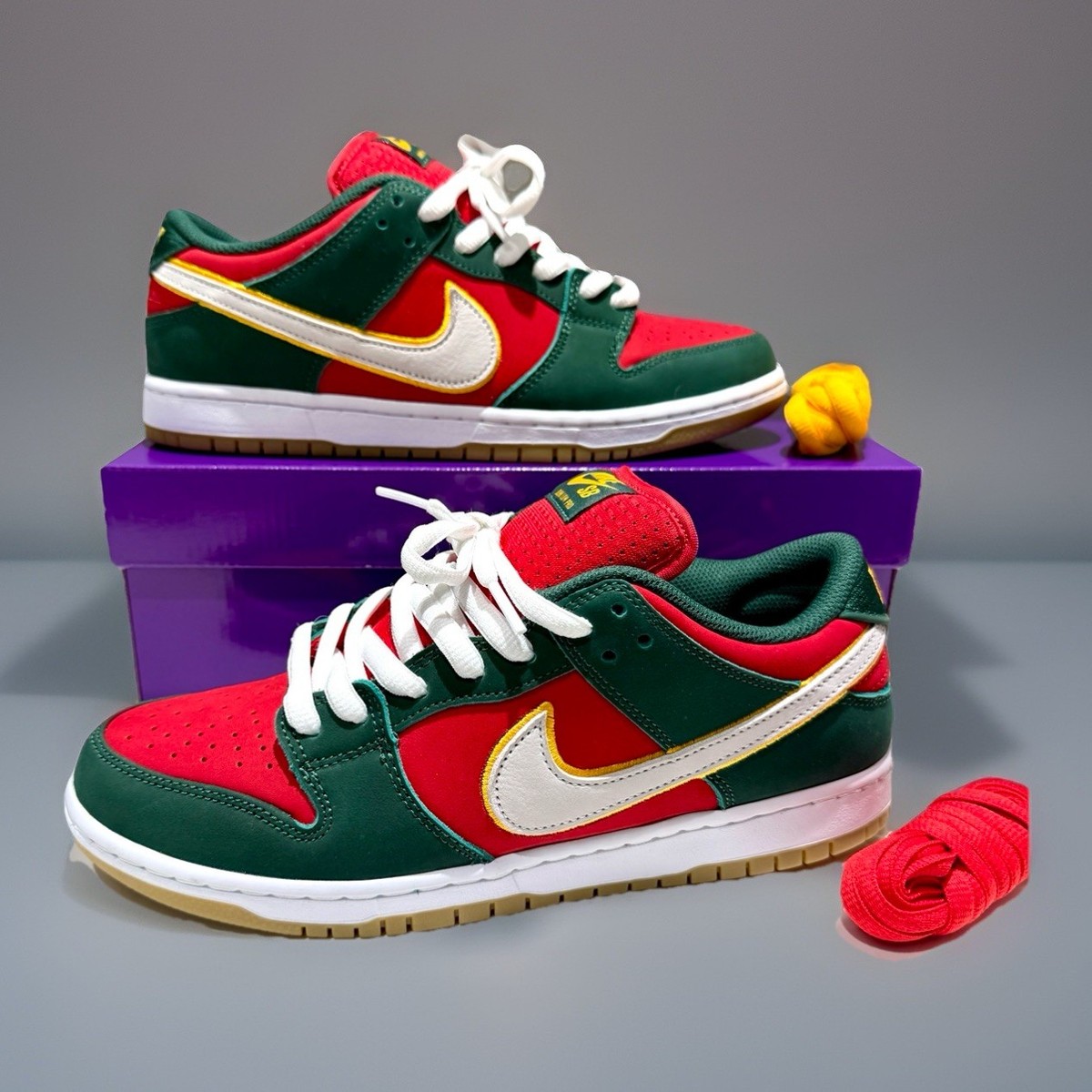 Nike SB Dunk Low PRM Seattle Supersonics Fire Red FZ1287-300 Men's