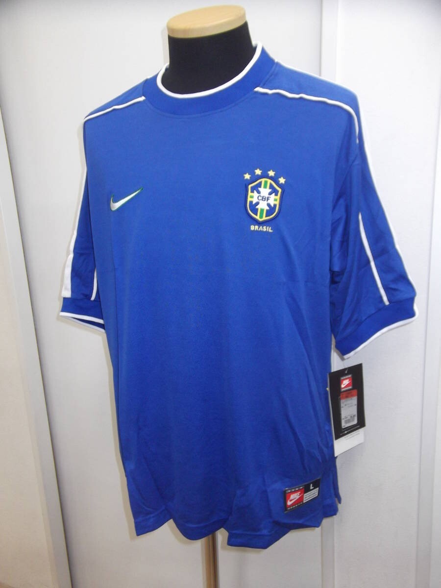 MINT L BRAZIL 1998 WC FOOTBALL JERSEY CAMISA BRASIL Seleção NIke