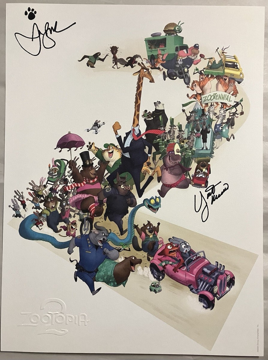 D23 2024 Expo Exclusive Signed Zootopia 2 Lithograph Poster Art