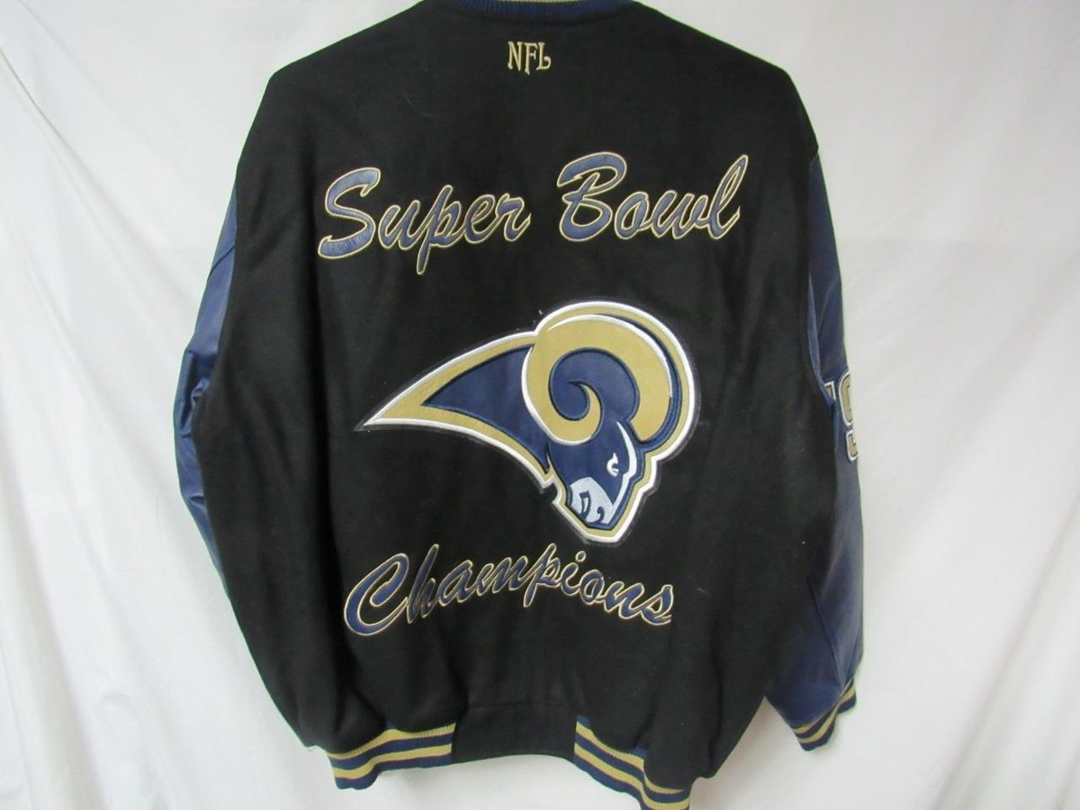 St. Louis L.A. Rams Mens XL Super Bowl Champions Wool Leather