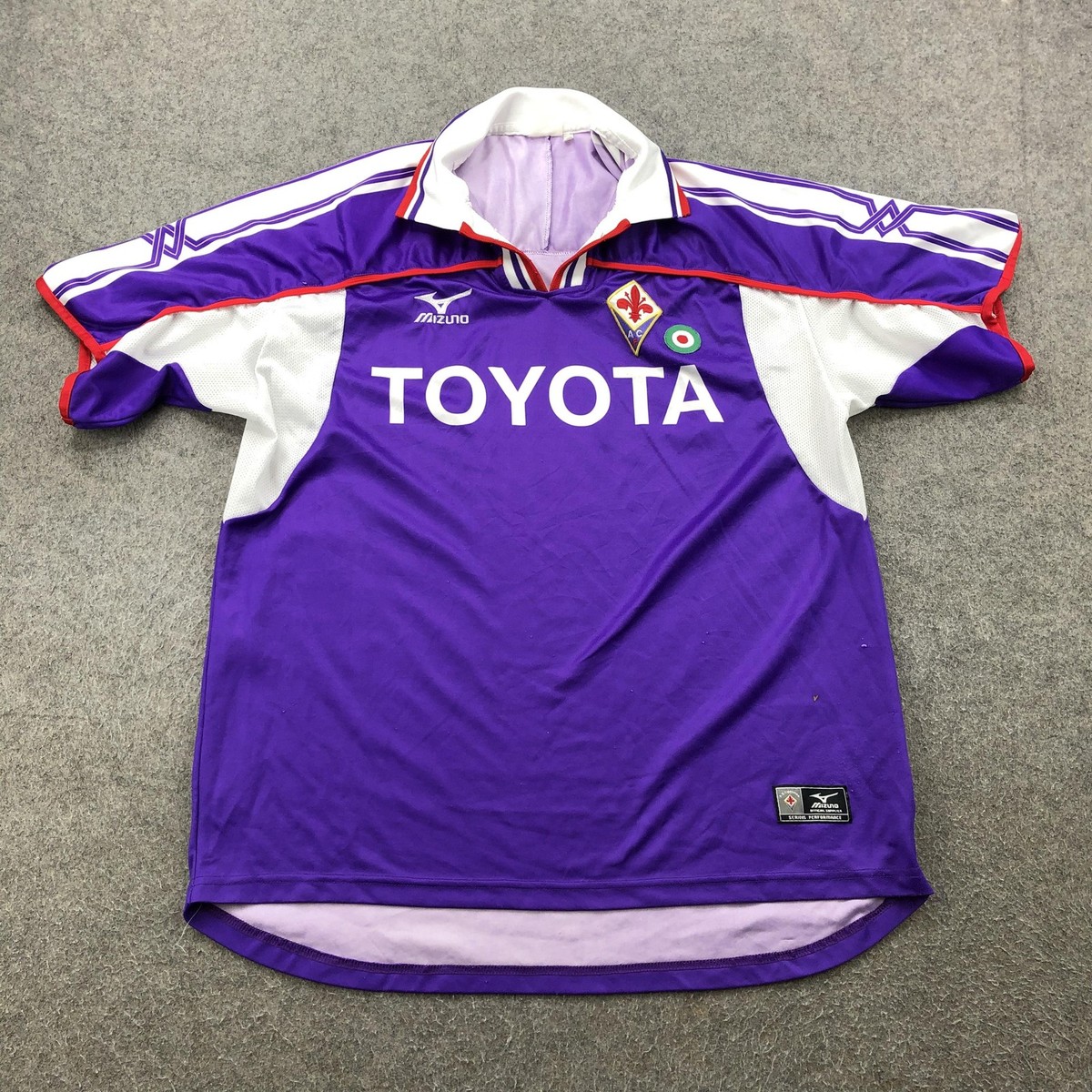 Vintage Fiorentina Soccer Jersey Mens XL Serie A Italy Mizuno