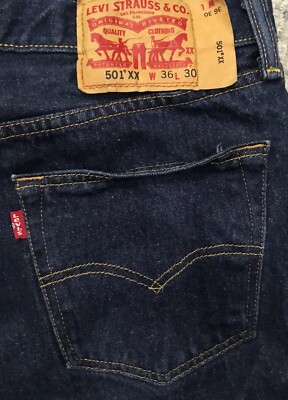 Levis 501XX W36 L30 Button Fly V Jeans Single Stitch Vintage