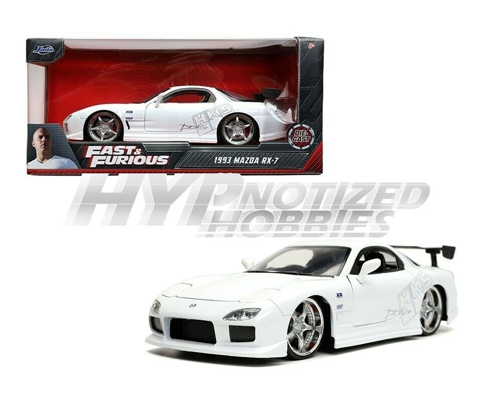 JADA 1:24 1993 MAZDA RX-7 FD3S WHITE WIDE BODY HKS FAST & FURIOUS