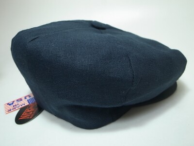 New York Hat Co Linen Newsboy Cap Navy size XL Made in USA | eBay